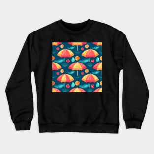 Slice of Summer Umbrella Seamless Pattern Crewneck Sweatshirt